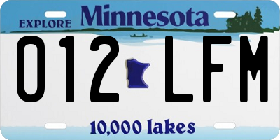 MN license plate 012LFM