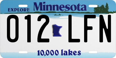 MN license plate 012LFN