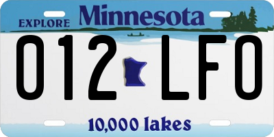 MN license plate 012LFO