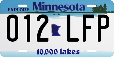 MN license plate 012LFP