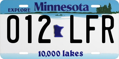 MN license plate 012LFR