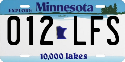 MN license plate 012LFS