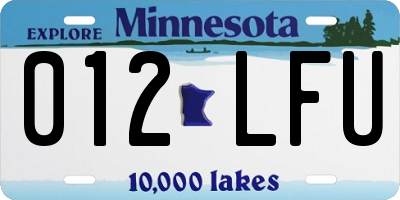 MN license plate 012LFU