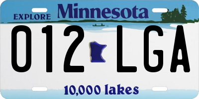 MN license plate 012LGA