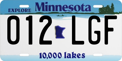 MN license plate 012LGF