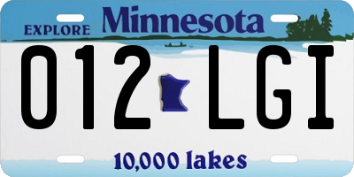 MN license plate 012LGI