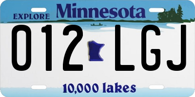 MN license plate 012LGJ