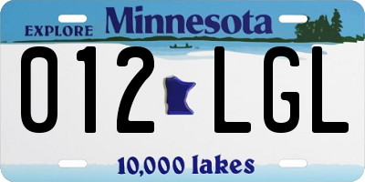 MN license plate 012LGL