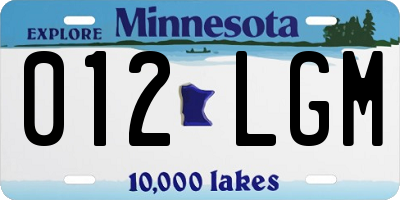 MN license plate 012LGM