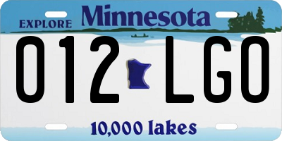MN license plate 012LGO