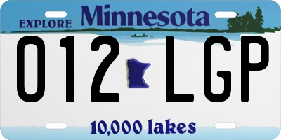 MN license plate 012LGP