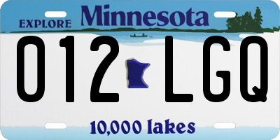 MN license plate 012LGQ