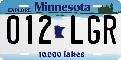 MN license plate 012LGR