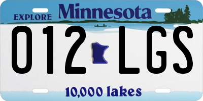 MN license plate 012LGS