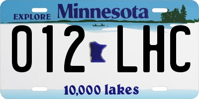 MN license plate 012LHC