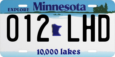MN license plate 012LHD