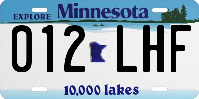 MN license plate 012LHF