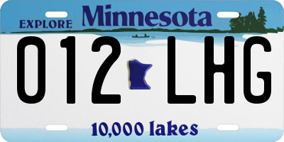 MN license plate 012LHG