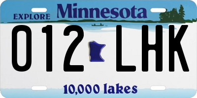 MN license plate 012LHK