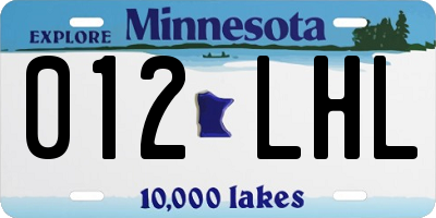 MN license plate 012LHL