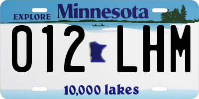MN license plate 012LHM