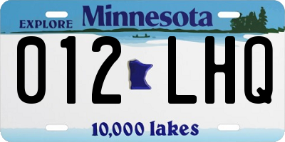 MN license plate 012LHQ