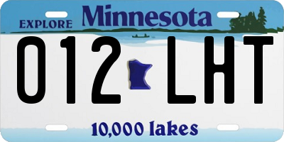 MN license plate 012LHT