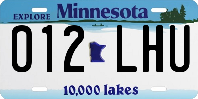 MN license plate 012LHU