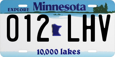 MN license plate 012LHV