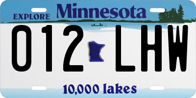 MN license plate 012LHW