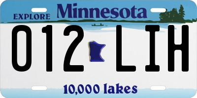MN license plate 012LIH