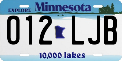 MN license plate 012LJB
