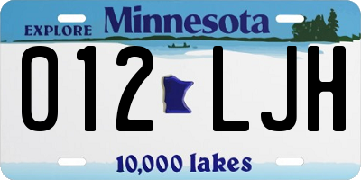 MN license plate 012LJH
