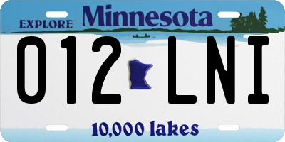 MN license plate 012LNI