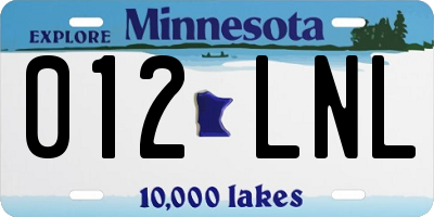 MN license plate 012LNL