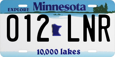 MN license plate 012LNR