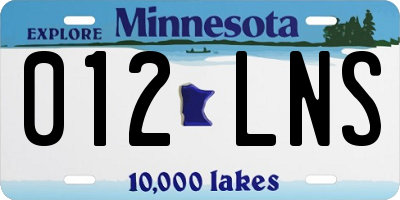 MN license plate 012LNS