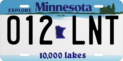 MN license plate 012LNT