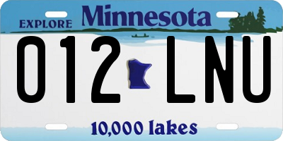 MN license plate 012LNU