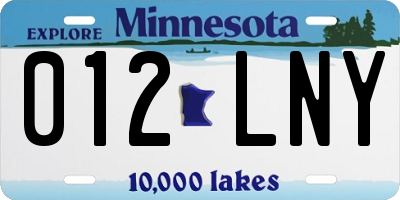 MN license plate 012LNY