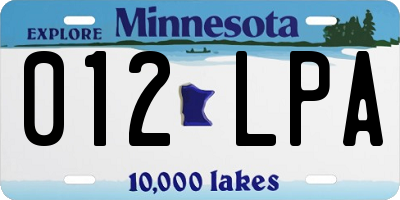 MN license plate 012LPA
