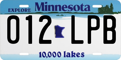 MN license plate 012LPB