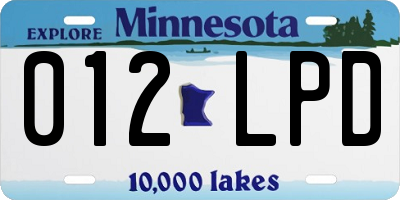 MN license plate 012LPD