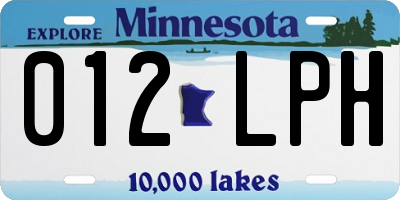 MN license plate 012LPH
