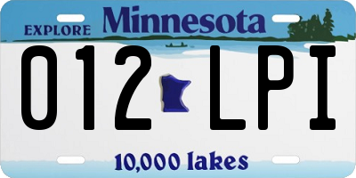 MN license plate 012LPI