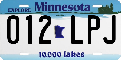 MN license plate 012LPJ