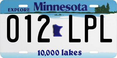 MN license plate 012LPL