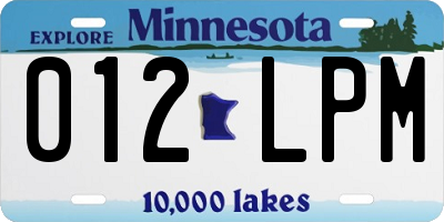 MN license plate 012LPM