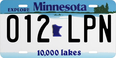 MN license plate 012LPN