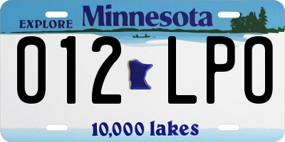 MN license plate 012LPO